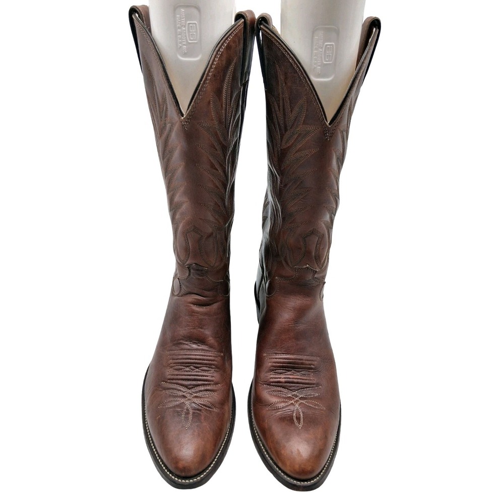 Justin Boots Boots Mens Size 10.5 D Brown Leather Western Pull On Mid Calf - Picture 2 of 13